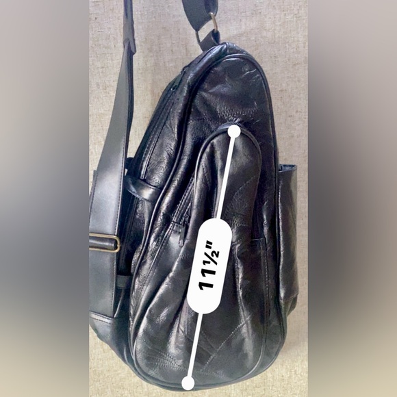 Comfort Carry-All Crossbody Sling Black Patchwork Shoulder Bag Ergo Purse Unisex - Picture 8 of 16